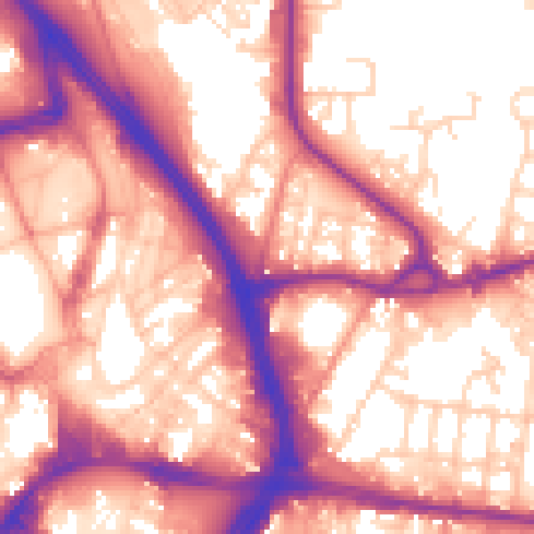 Daytime road noise heatmap for BD3 0DA