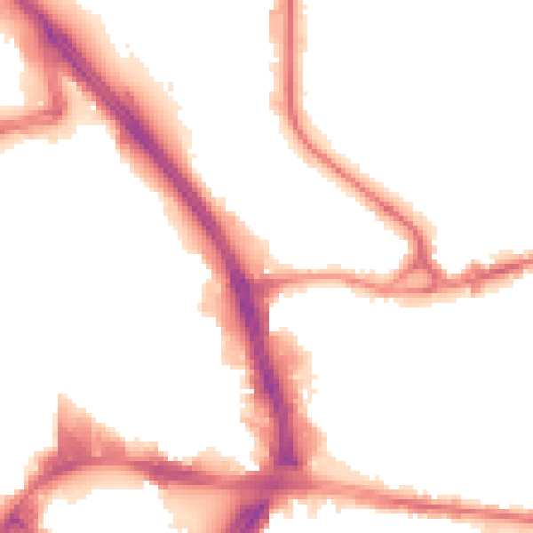 Night-time road noise heatmap for BD3 0DA