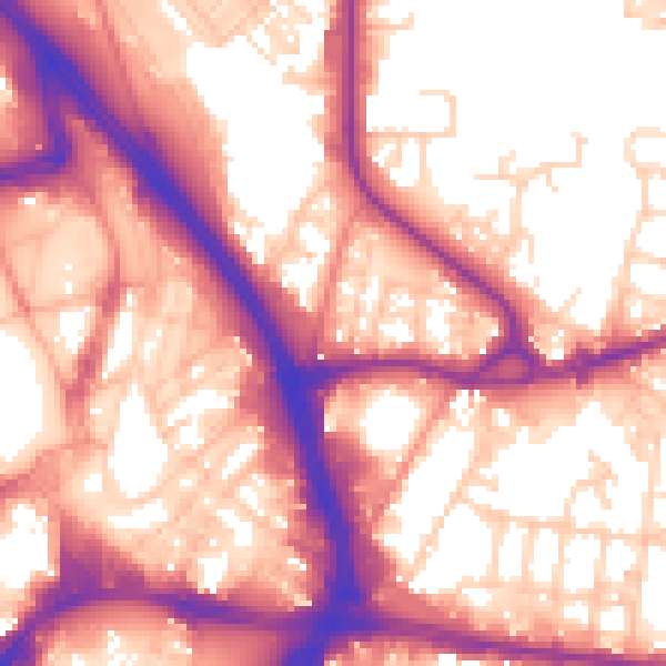 Daytime road noise heatmap for BD3 0DB