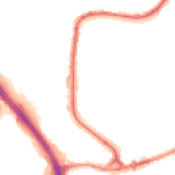 Night-time road noise heatmap for BD3 0DG