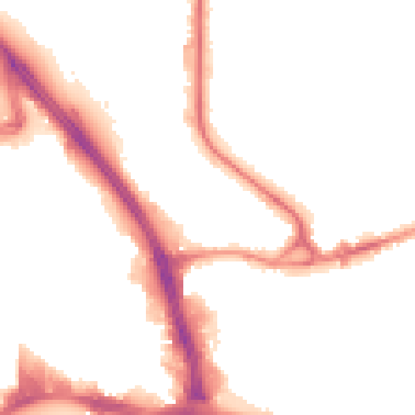 Night-time road noise heatmap for BD3 0DT