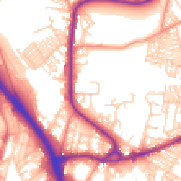 Daytime road noise heatmap for BD3 0EA