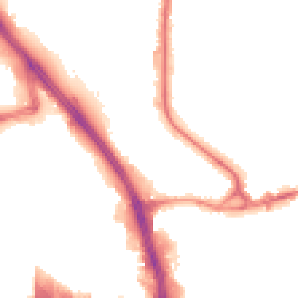 Night-time road noise heatmap for BD3 0EJ