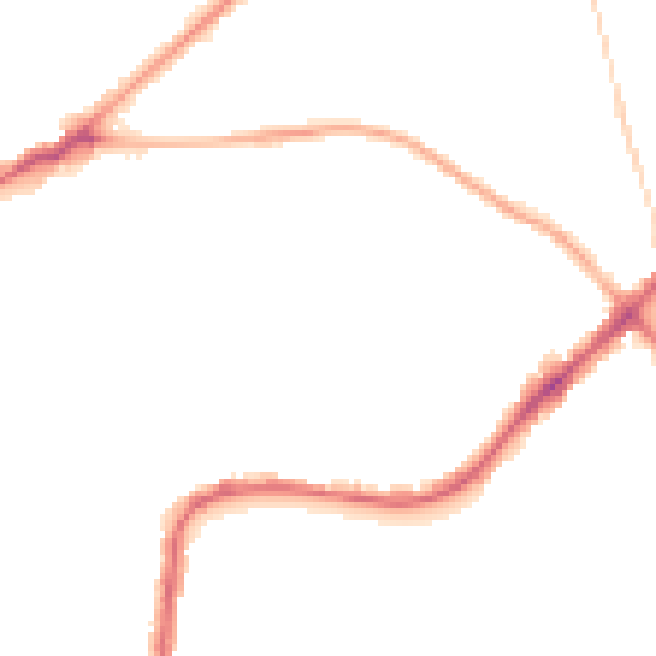 Night-time road noise heatmap for BD3 0LF