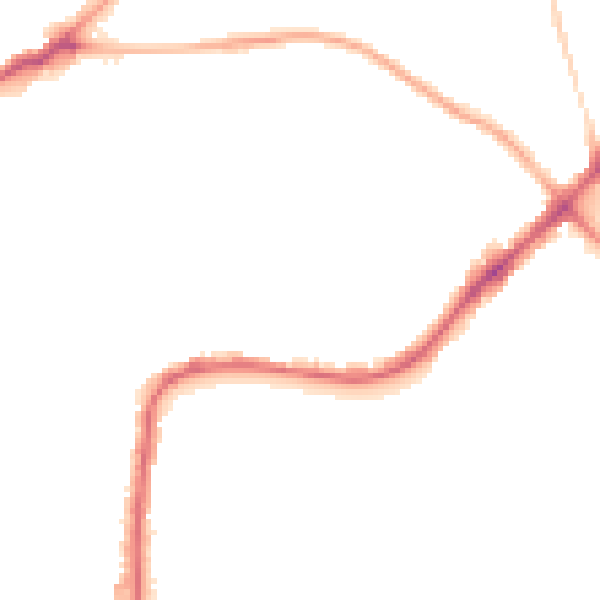 Night-time road noise heatmap for BD3 0LH