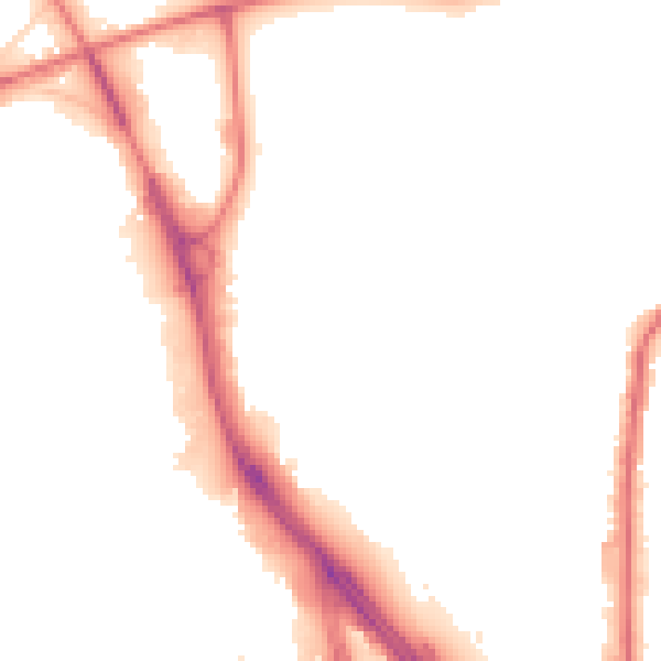 Night-time road noise heatmap for BD3 0NE