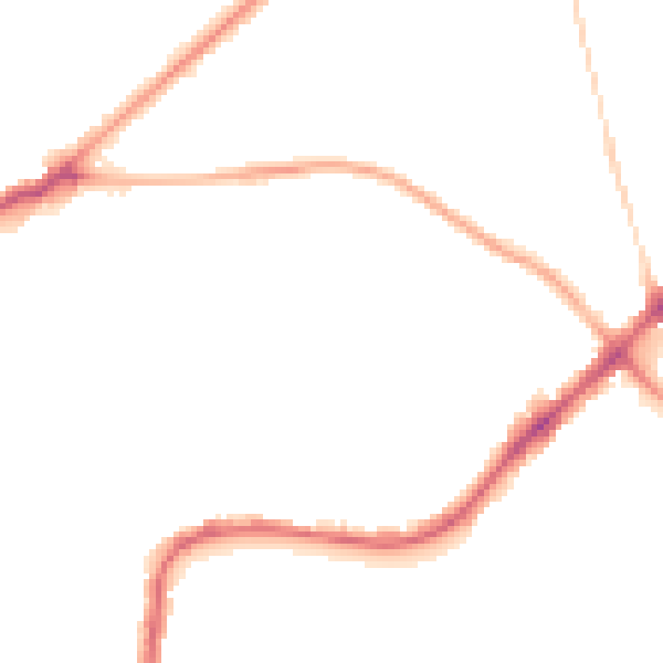 Night-time road noise heatmap for BD3 0PE
