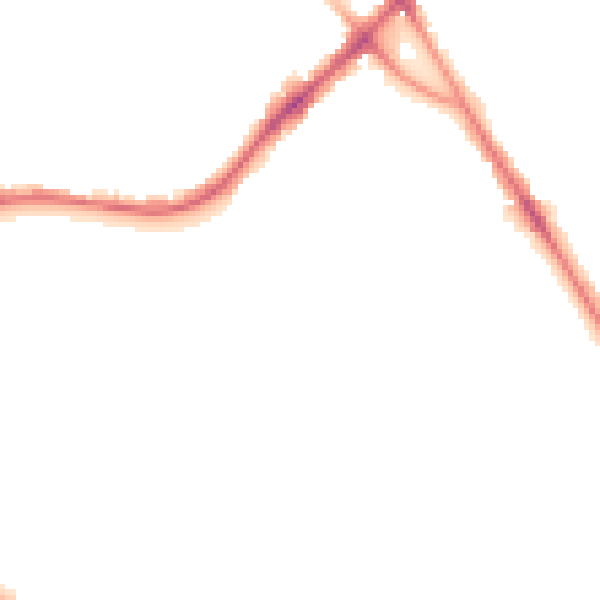 Night-time road noise heatmap for BD3 0PL