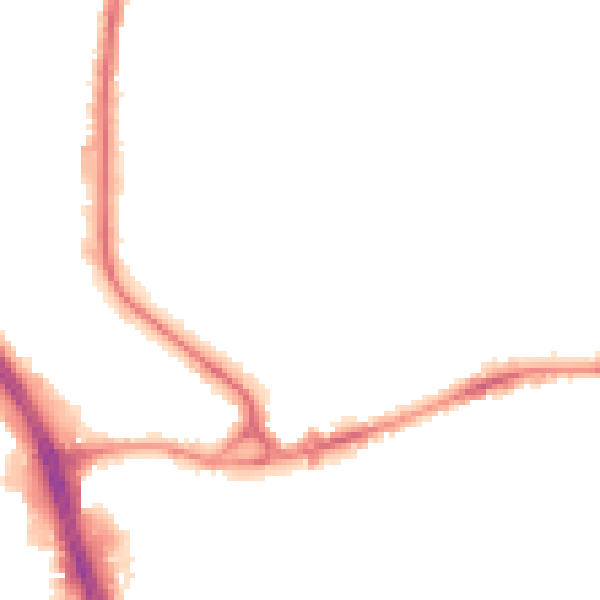 Night-time road noise heatmap for BD3 0RJ