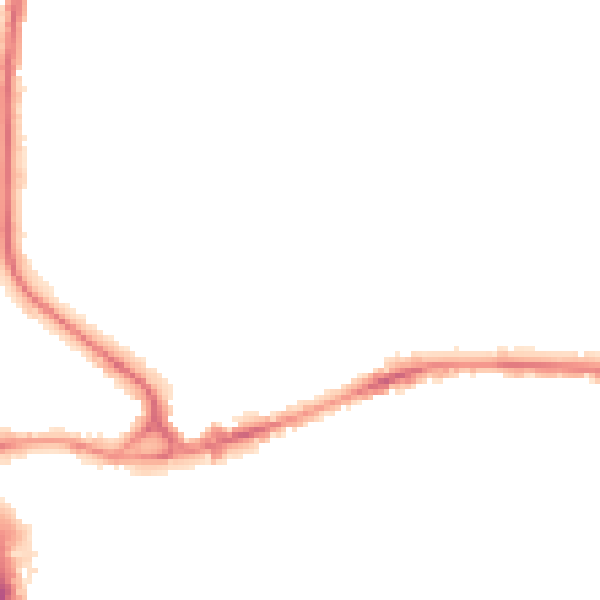 Night-time road noise heatmap for BD3 0SD