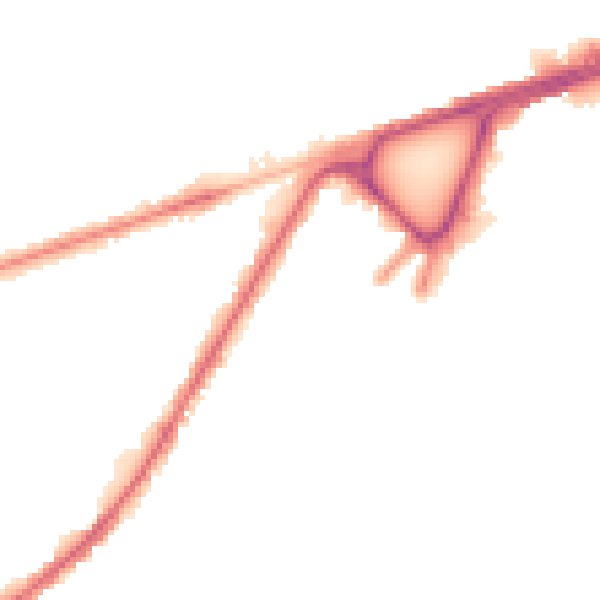 Night-time road noise heatmap for BD3 7AD