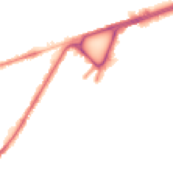 Night-time road noise heatmap for BD3 7AJ