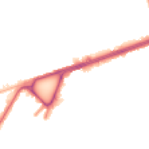 Night-time road noise heatmap for BD3 7BG