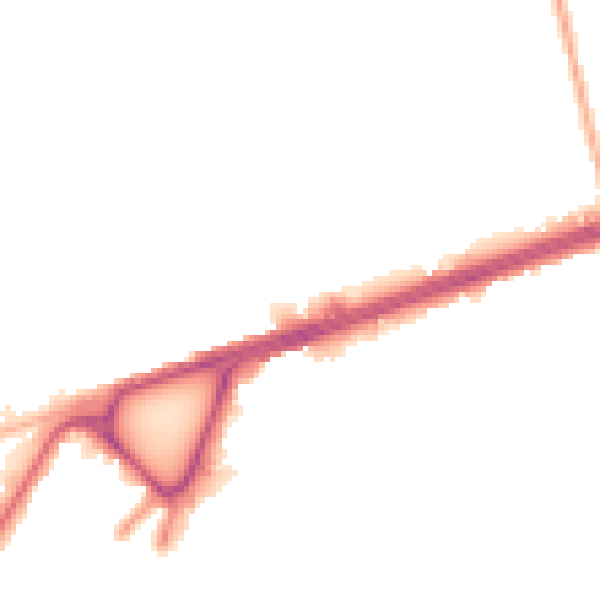 Night-time road noise heatmap for BD3 7DF