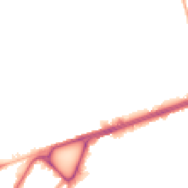 Night-time road noise heatmap for BD3 7DJ