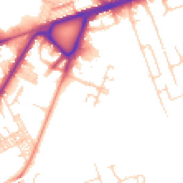 Daytime road noise heatmap for BD3 7FG