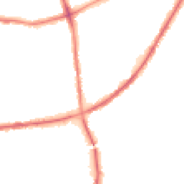 Night-time road noise heatmap for BD3 8DE
