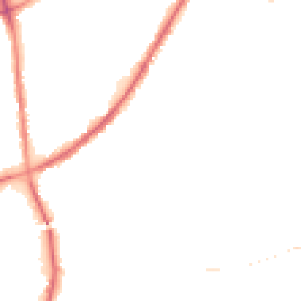 Night-time road noise heatmap for BD3 8PS