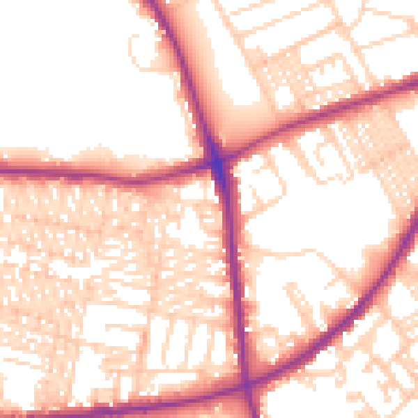 Daytime road noise heatmap for BD3 8QL