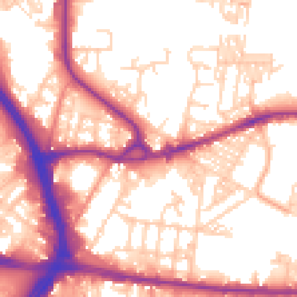 Daytime road noise heatmap for BD3 9AH