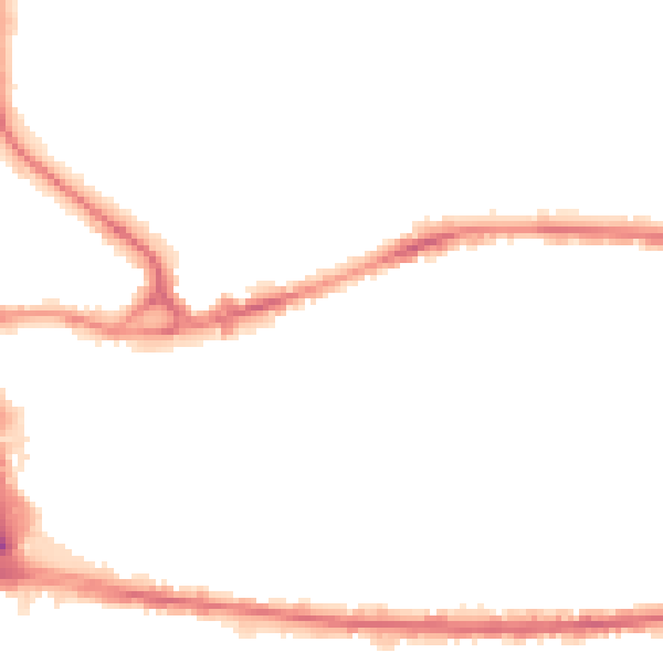 Night-time road noise heatmap for BD3 9DA