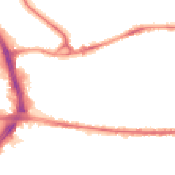 Night-time road noise heatmap for BD3 9EY