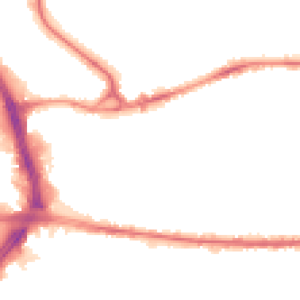Night-time road noise heatmap for BD3 9EZ