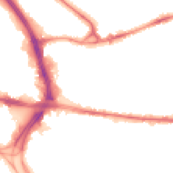 Night-time road noise heatmap for BD3 9JS