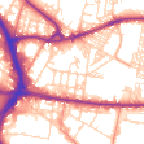 Daytime road noise heatmap for BD3 9JT