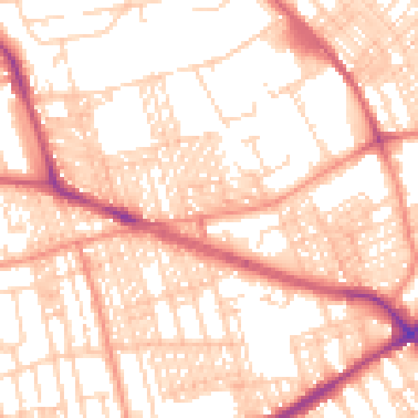 Daytime road noise heatmap for BD9 5AJ