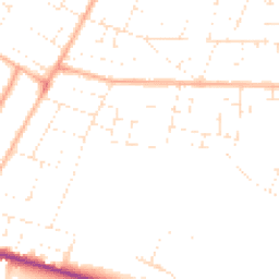Daytime road noise heatmap for BH10 4AZ