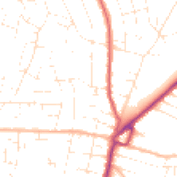 Daytime road noise heatmap for BH10 5AQ