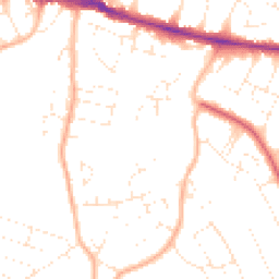 Daytime road noise heatmap for BH10 5NW