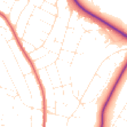 Daytime road noise heatmap for BH10 6JP