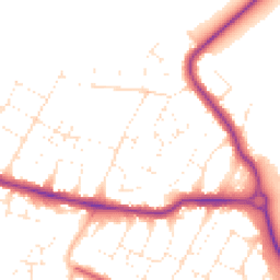 Daytime road noise heatmap for BH10 7AB