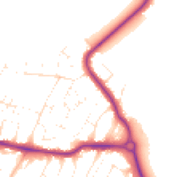 Daytime road noise heatmap for BH10 7AD
