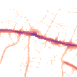Daytime road noise heatmap for BH10 7AS