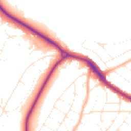 Daytime road noise heatmap for BH10 7DG