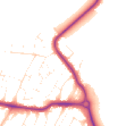 Daytime road noise heatmap for BH10 7DW