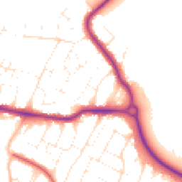 Daytime road noise heatmap for BH10 7EE