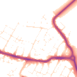 Daytime road noise heatmap for BH10 7EU