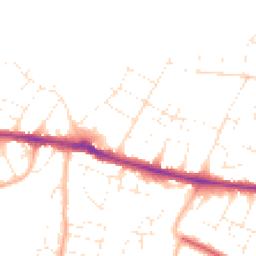Daytime road noise heatmap for BH10 7JB