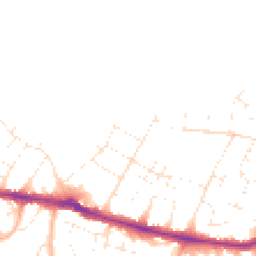 Daytime road noise heatmap for BH10 7JY