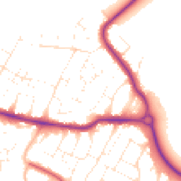 Daytime road noise heatmap for BH10 7JZ
