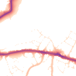Daytime road noise heatmap for BH10 7LW
