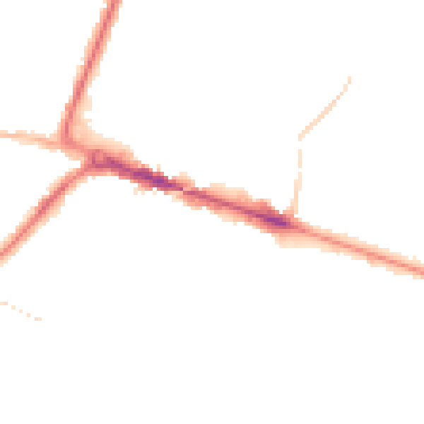 Night-time road noise heatmap for BH12 1AE