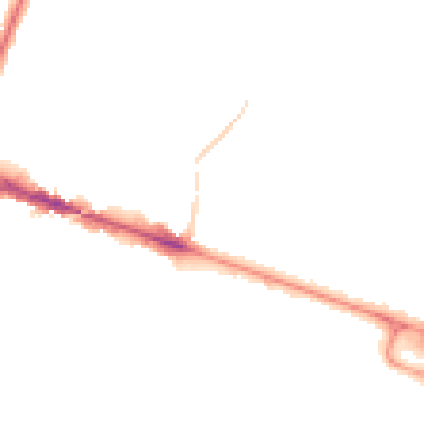 Night-time road noise heatmap for BH12 1BE