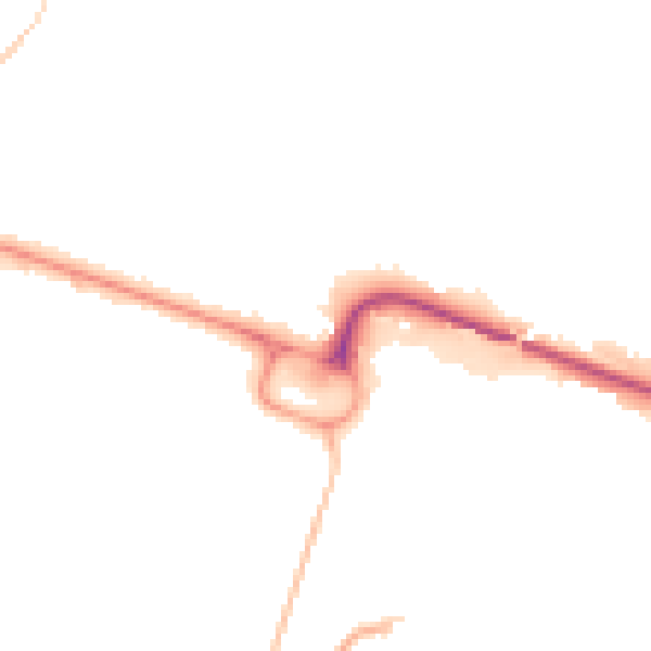 Night-time road noise heatmap for BH12 1BP