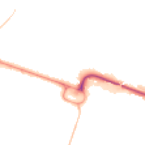 Night-time road noise heatmap for BH12 1BQ