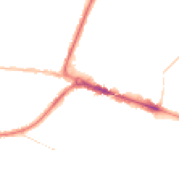 Night-time road noise heatmap for BH12 1DH